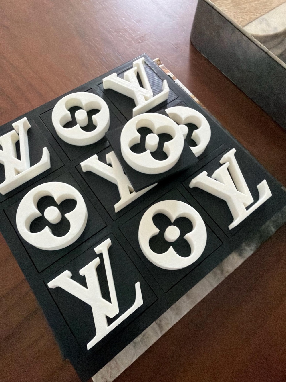 Black and White Raised Monogram Decorative Box